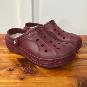 Crocs Burgundy Classic Lined Clogs M9 W11